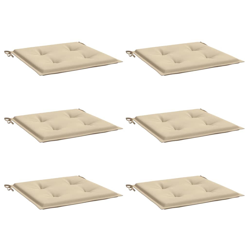 vidaXL Μαξιλάρια Καρέκλας Κήπου 2 τεμ. Μπεζ 40x40x4 εκ. Υφασμάτινα