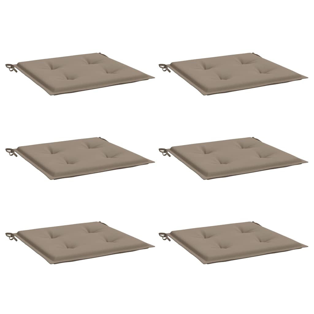 vidaXL Μαξιλάρια Καρέκλας Κήπου 6 τεμ. Taupe 40x40x4 εκ. Υφασμάτινα