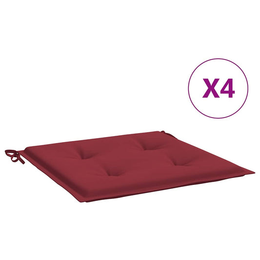 vidaXL Μαξιλάρια Καρέκλας Κήπου 2 τεμ. Μπορντό 40x40x4 εκ. Υφασμάτινα