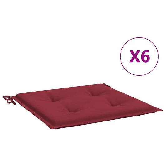 vidaXL Μαξιλάρια Καρέκλας Κήπου 2 τεμ. Μπορντό 40x40x4 εκ. Υφασμάτινα