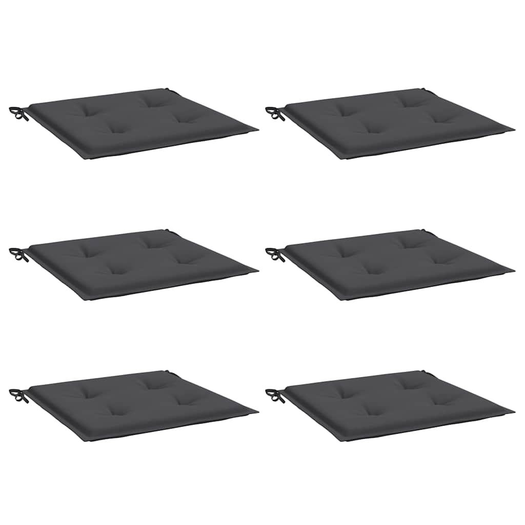 vidaXL Μαξιλάρια Καρέκλας Κήπου 6τεμ Ανθρακί 50x50x4 εκ. Oxford Ύφασμα