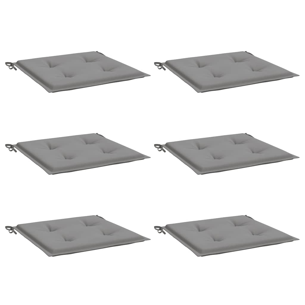 vidaXL Μαξιλάρια Καρέκλας Κήπου 6 τεμ. Γκρι 50x50x3 εκ. Ύφασμα Oxford