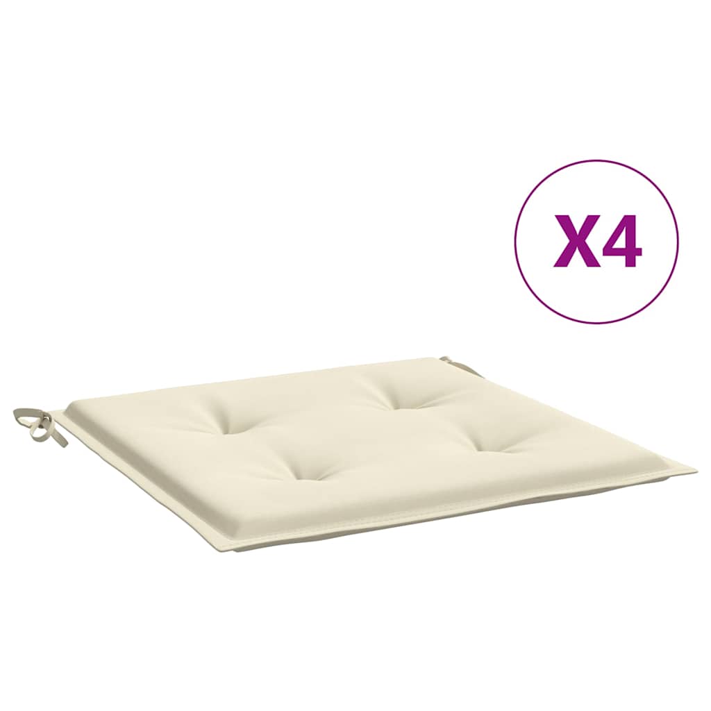 vidaXL Μαξιλάρια Καρέκλας Κήπου 4 τεμ. Κρεμ 50x50x3 εκ. Ύφασμα Oxford