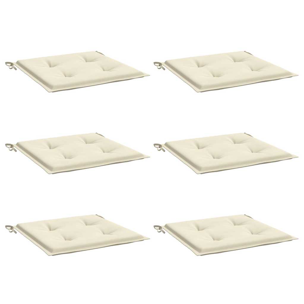 vidaXL Μαξιλάρια Καρέκλας Κήπου 6 τεμ. Κρεμ 50x50x3 εκ. Ύφασμα Oxford
