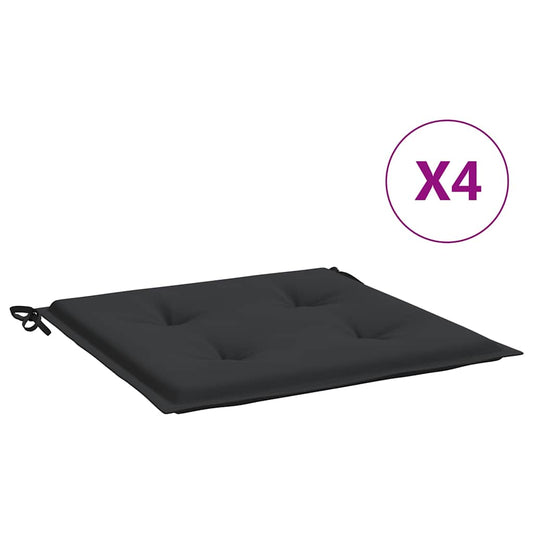 vidaXL Μαξιλάρια Καρέκλας Κήπου 4 τεμ. Μαύρα 50x50x4 εκ. Oxford Ύφασμα