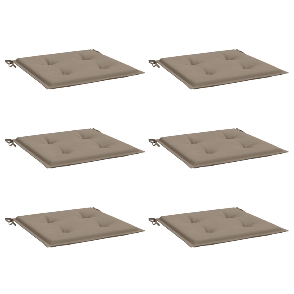 vidaXL Μαξιλάρια Καρέκλας Κήπου 6 τεμ. Taupe 50x50x3 εκ. Oxford Ύφασμα