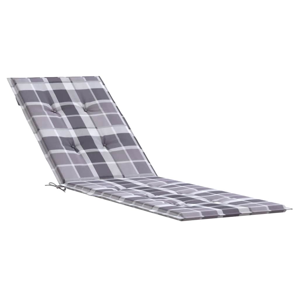 vidaXL Μαξιλάρι Σεζλόνγκ Γκρι Καρό (75+105) x 50 x 4 εκ.