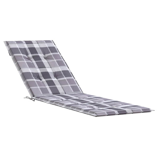 vidaXL Μαξιλάρι Σεζλόνγκ Γκρι Καρό (75+105) x 50 x 4 εκ.