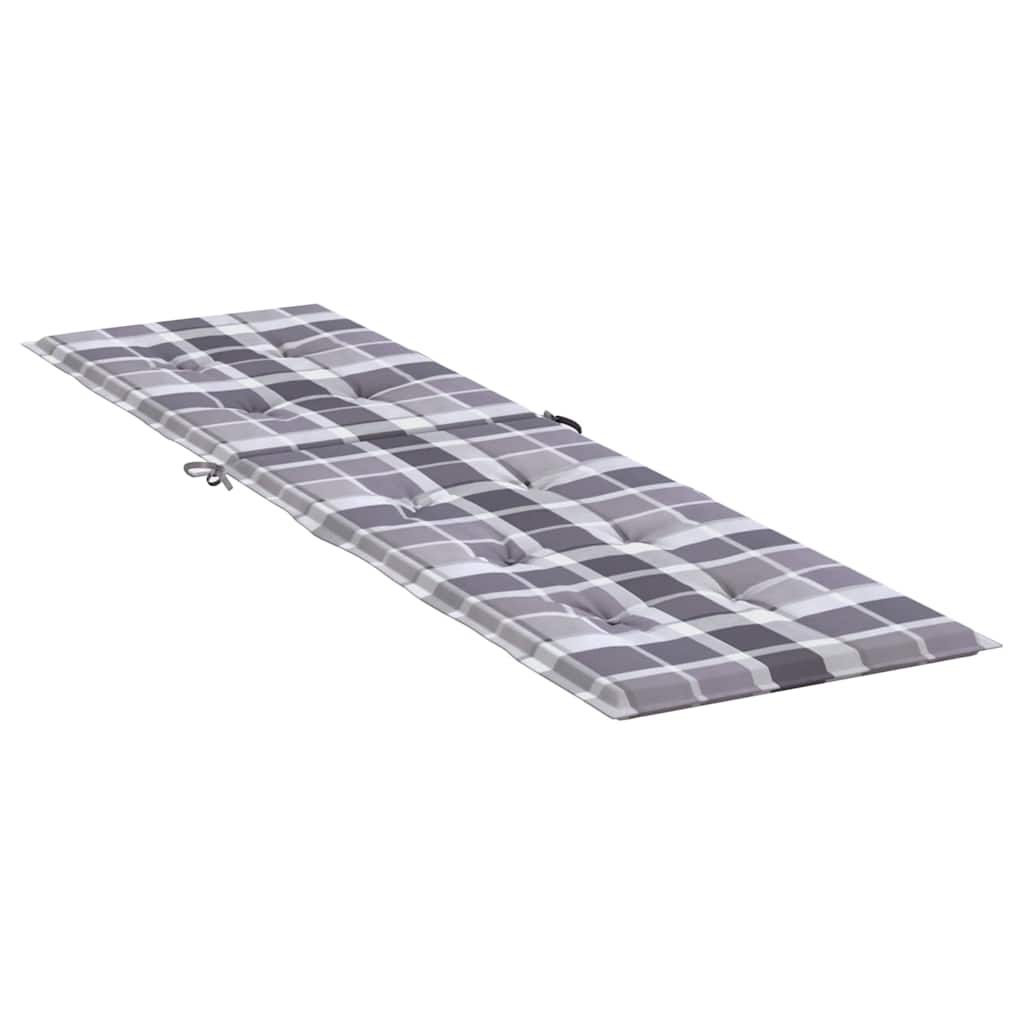 vidaXL Μαξιλάρι Σεζλόνγκ Γκρι Καρό (75+105) x 50 x 4 εκ.