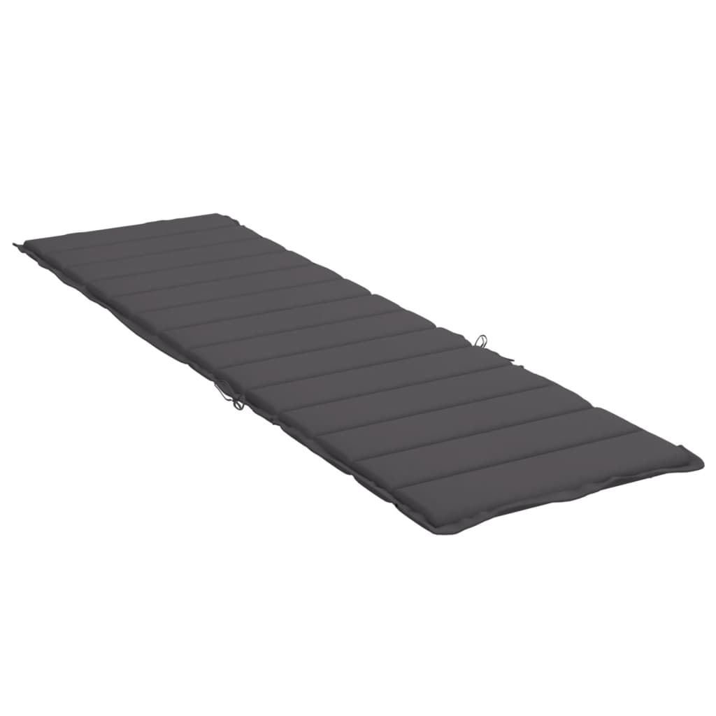 vidaXL Μαξιλάρι Ξαπλώστρας Ανθρακί 200 x 50 x 3εκ. από Ύφασμα Oxford