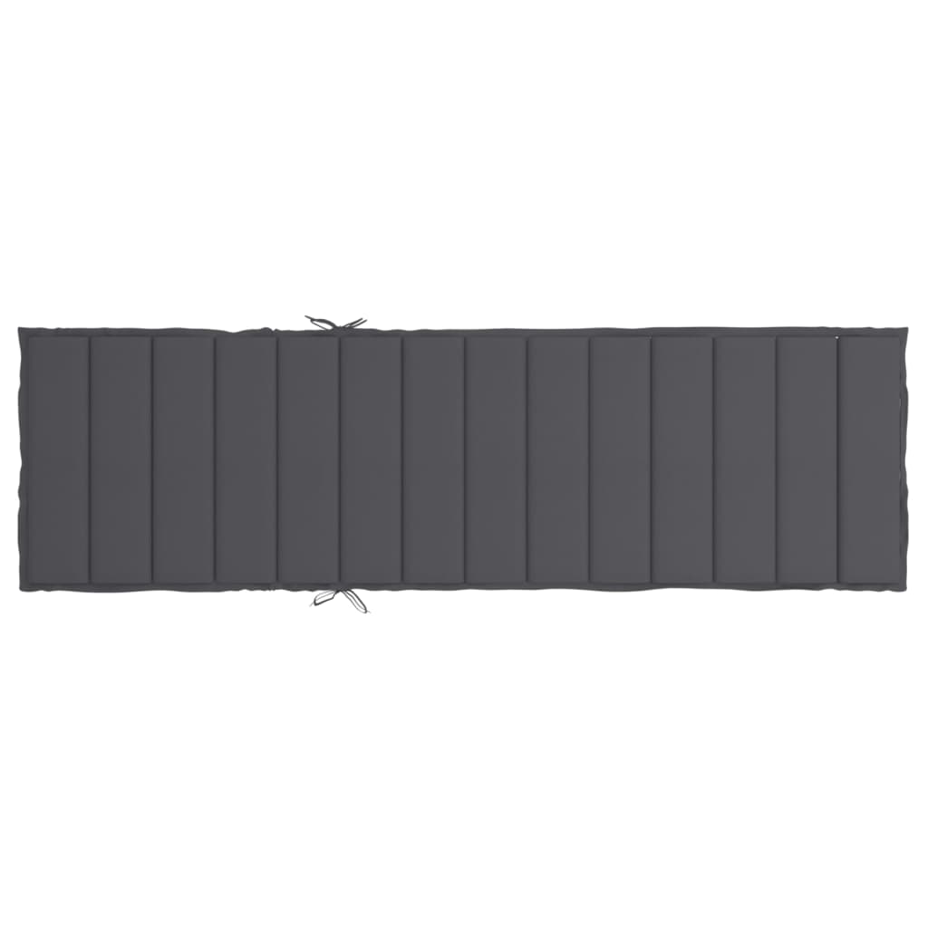 vidaXL Μαξιλάρι Ξαπλώστρας Ανθρακί 200 x 50 x 3εκ. από Ύφασμα Oxford