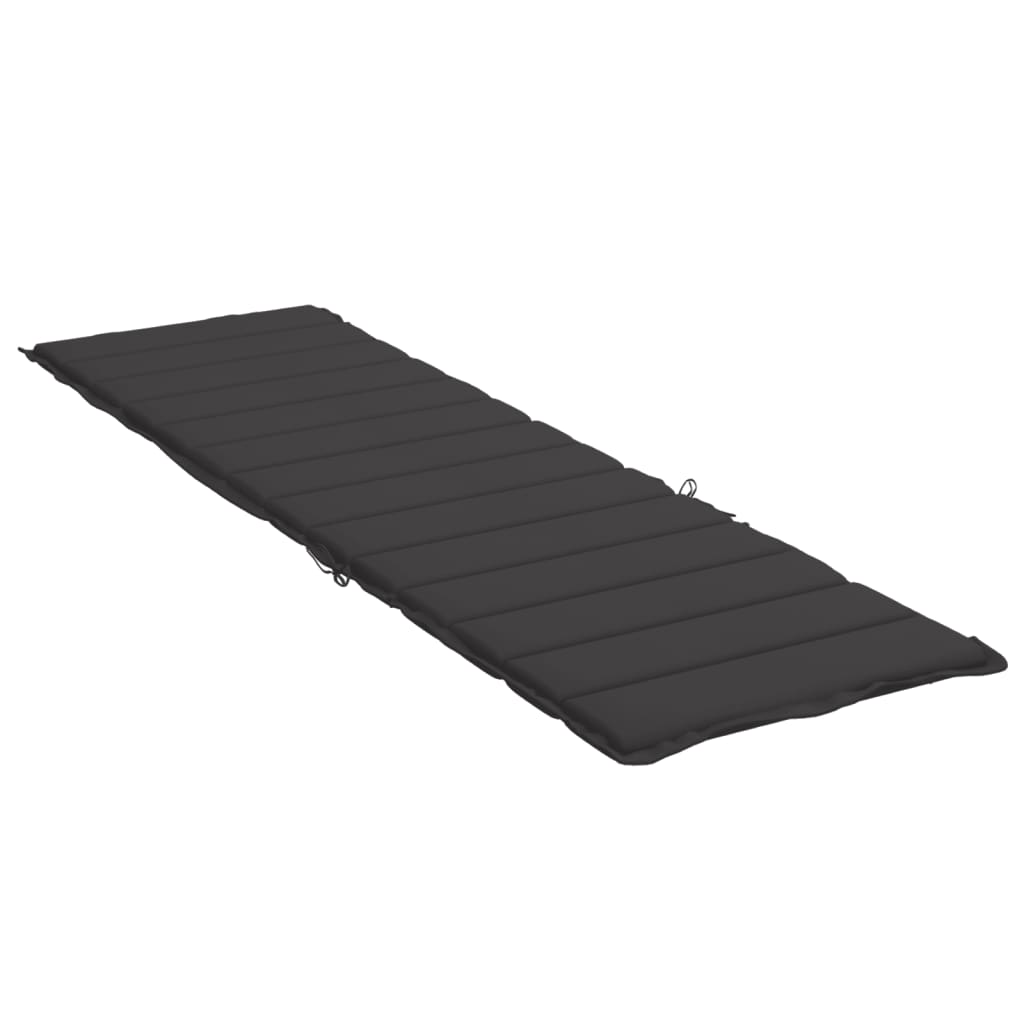 vidaXL Μαξιλάρι Ξαπλώστρας Μαύρο 200 x 50 x 3 εκ. από Ύφασμα Oxford