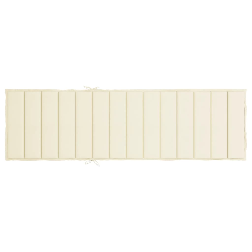 vidaXL Μαξιλάρι Ξαπλώστρας Κρεμ 200 x 60 x 3 εκ. από Ύφασμα Oxford