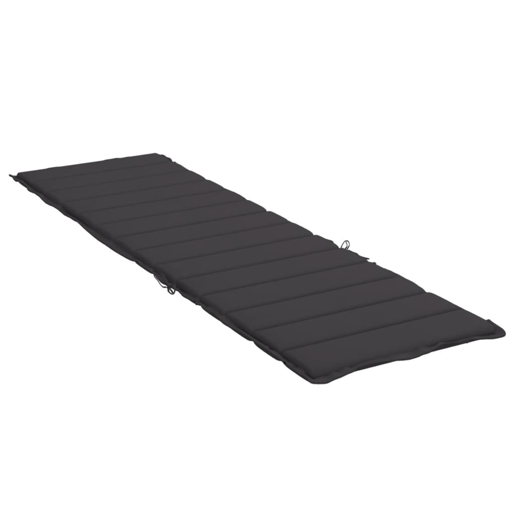 vidaXL Μαξιλάρι Ξαπλώστρας Μαύρο 200 x 60 x 3 εκ. από Ύφασμα Oxford