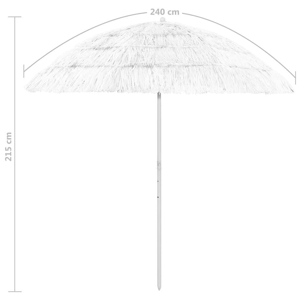 vidaXL Ομπρέλα Θαλάσσης Hawaii Λευκή 240 εκ.