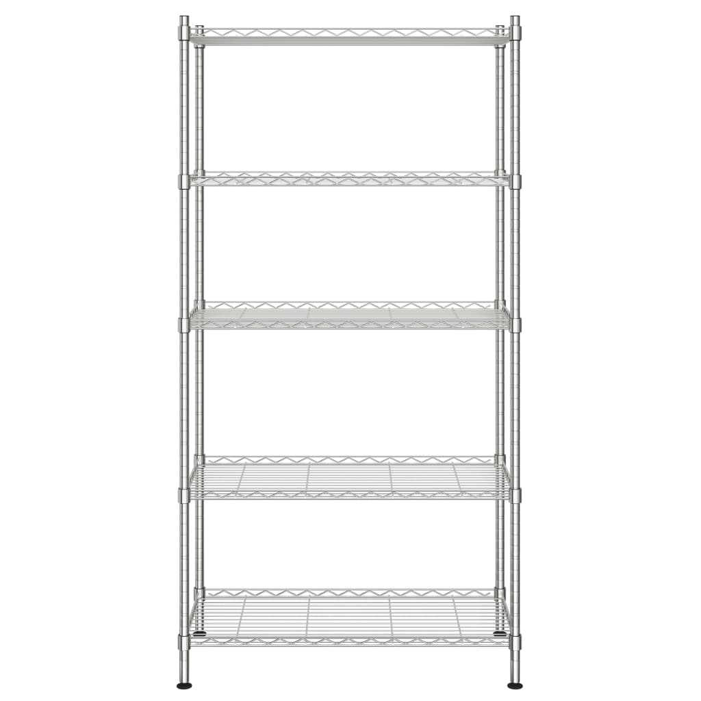 vidaXL Ραφιέρα Αποθήκευσης 5 Επιπέδων Χρωμέ 90 x 35 x 180 εκ. 250 κιλά