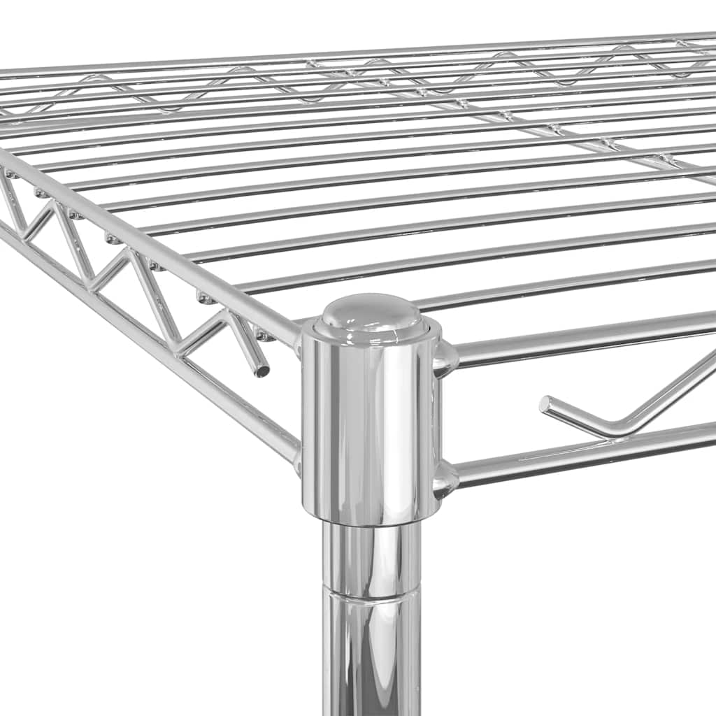vidaXL Ραφιέρα 5 Επιπέδων με Τροχούς Χρωμέ 75x35x155 εκ. 250 κ.