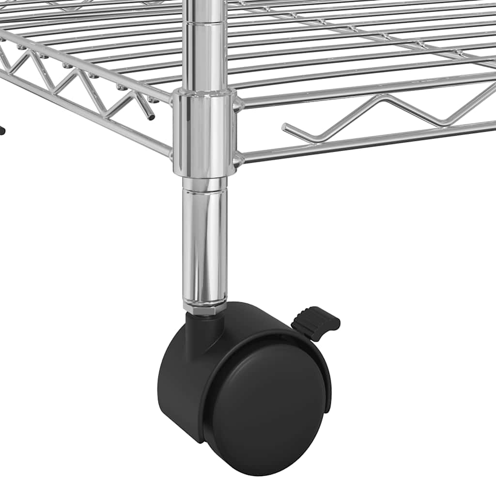 vidaXL Ραφιέρα 5 Επιπέδων με Τροχούς Χρωμέ 75x35x155 εκ. 250 κ.