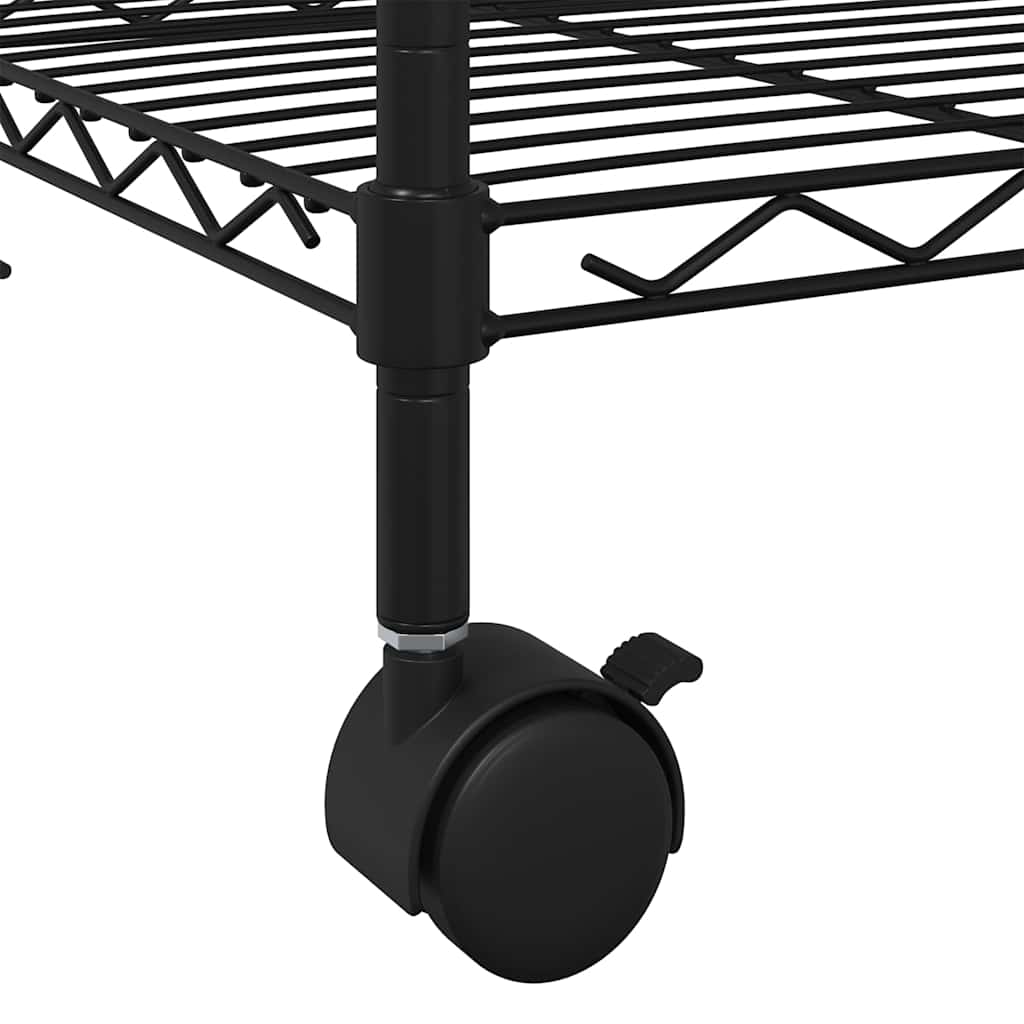 vidaXL Ραφιέρα 5 Επιπέδων με Τροχούς Μαύρη 75x35x155 εκ. 250 κ.