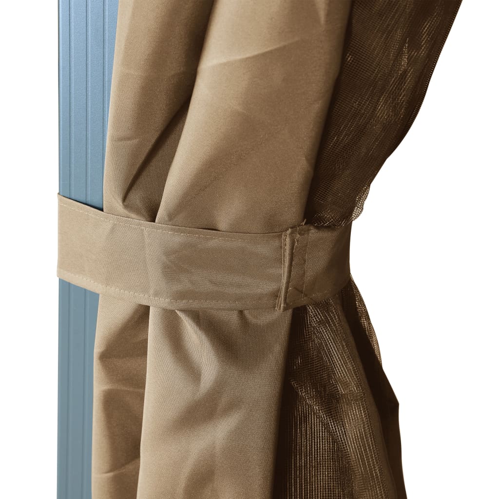 vidaXL Κιόσκι με Κουρτίνα Taupe 400 x 300 εκ. Αλουμινίου
