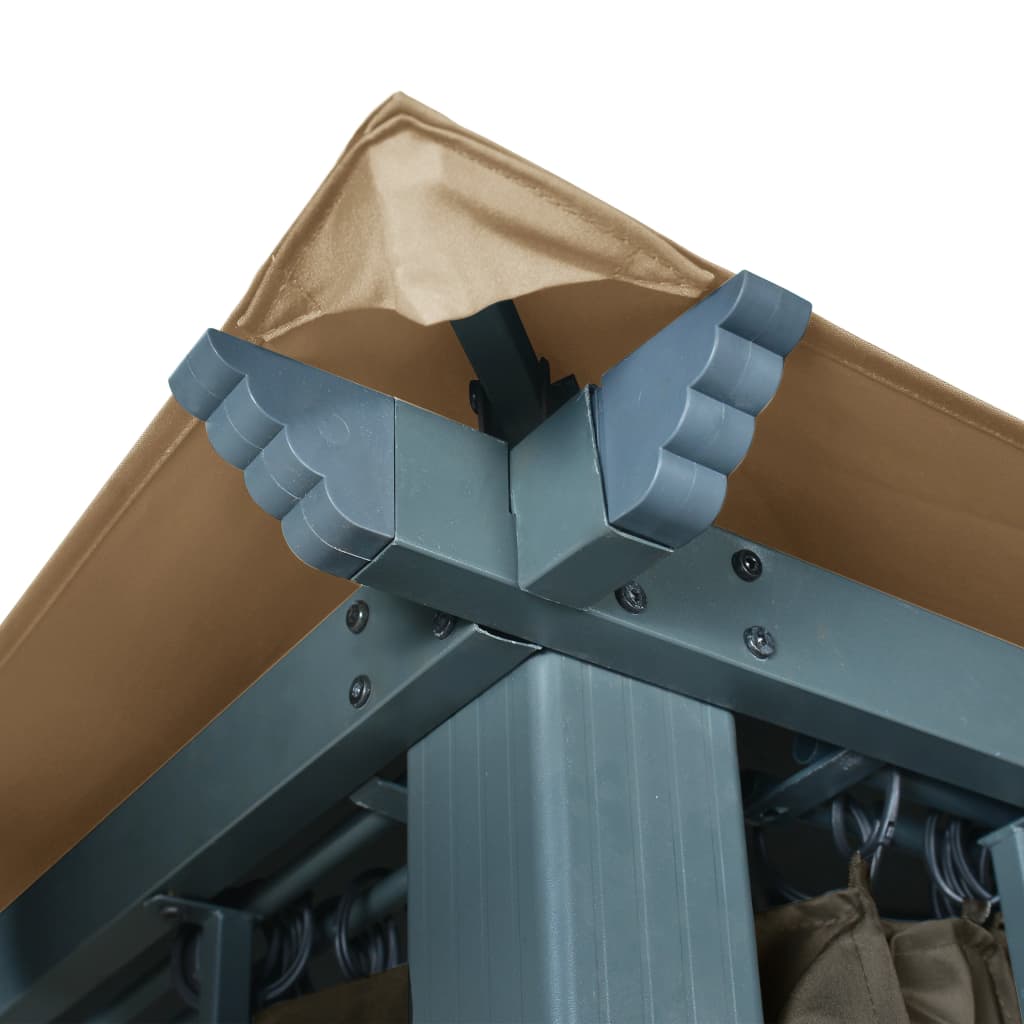 vidaXL Κιόσκι με Κουρτίνα Taupe 400 x 300 εκ. Αλουμινίου