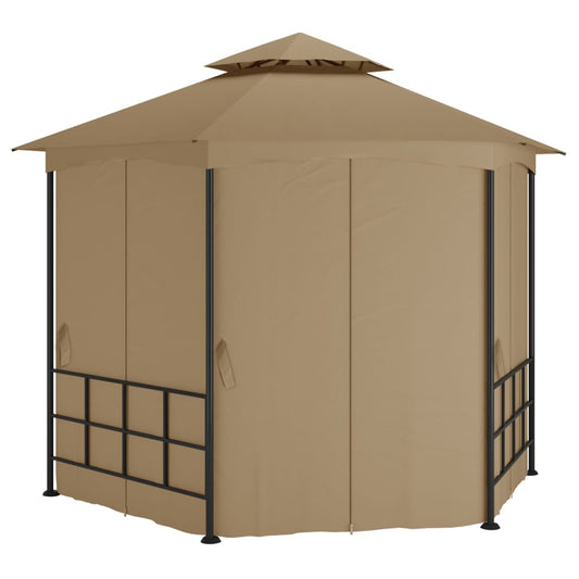 vidaXL Κιόσκι με Πλευρικά Τοιχώματα Taupe 3,1 x 2,7 μ.