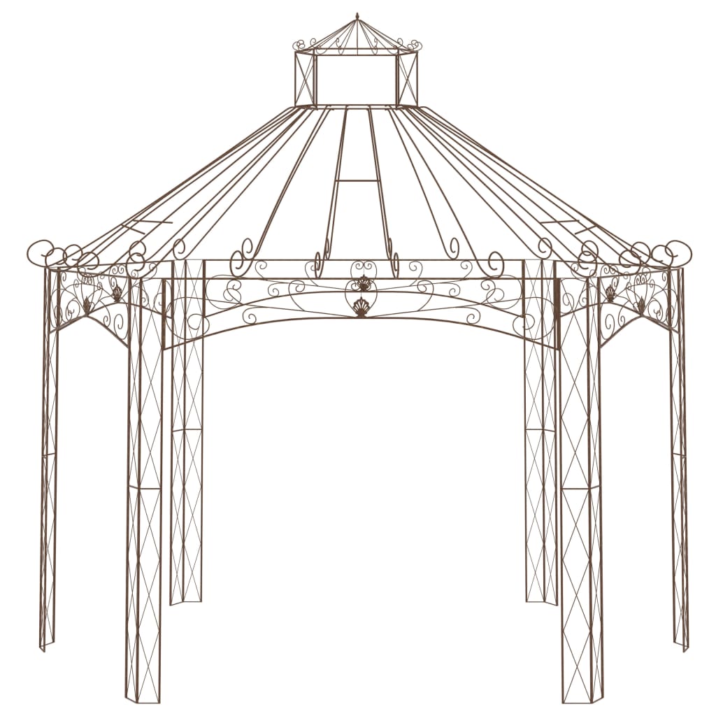 vidaXL Κιόσκι Κήπου Αντικέ Καφέ 400 x 258 x 378 εκ. Σιδερένιο