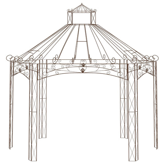 vidaXL Κιόσκι Κήπου Αντικέ Καφέ 400 x 258 x 378 εκ. Σιδερένιο