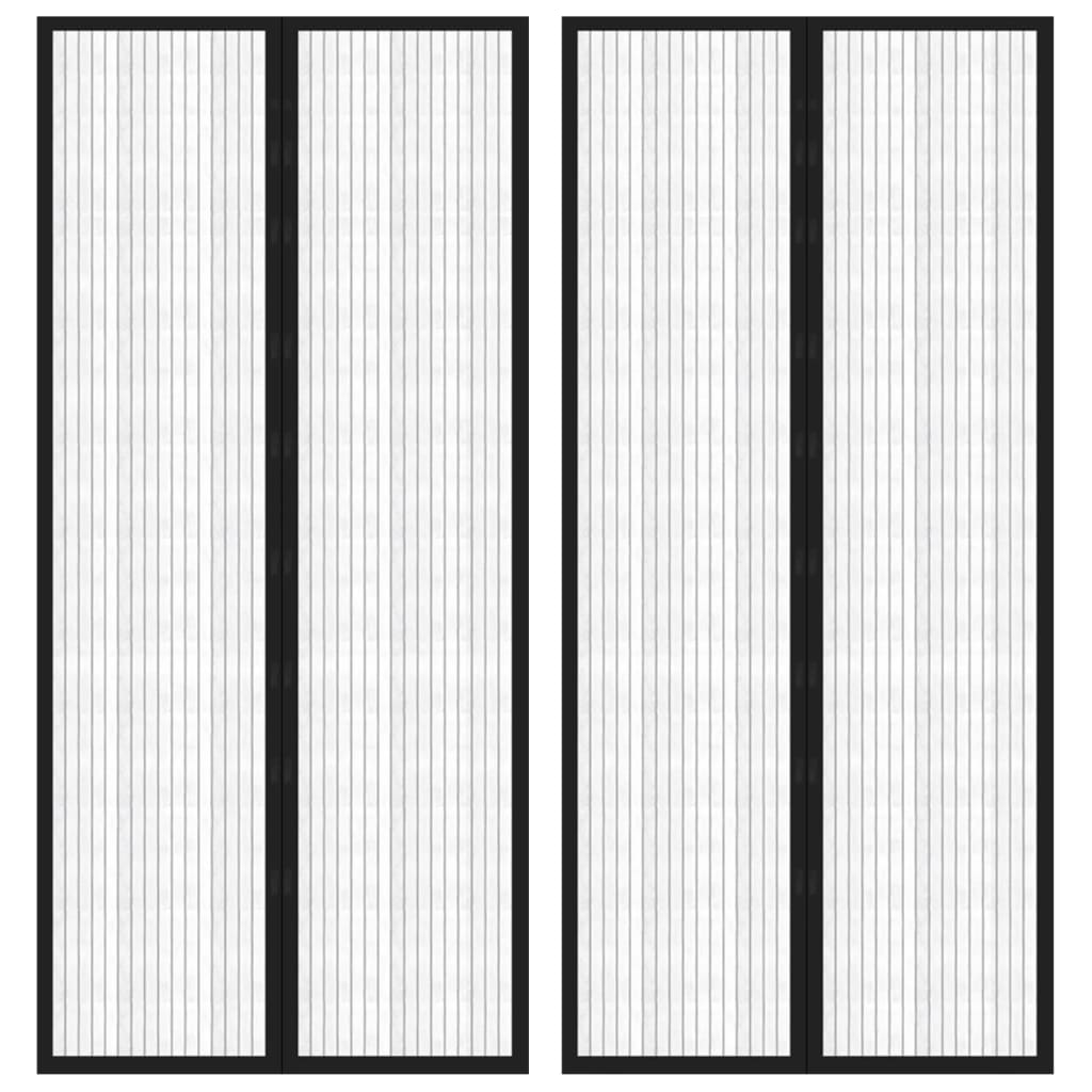 vidaXL Σίτα Πόρτας 2 Τεμαχίων Μαύρη 210 x 90 εκ. με Μαγνήτες