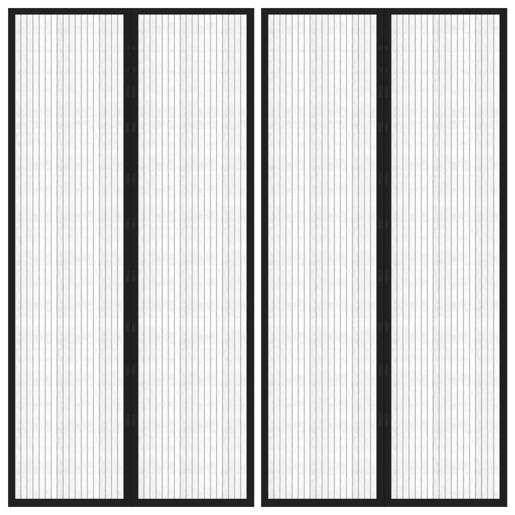 vidaXL Σίτα Πόρτας 2 Τεμαχίων Μαύρη 220 x 100 εκ. με Μαγνήτες