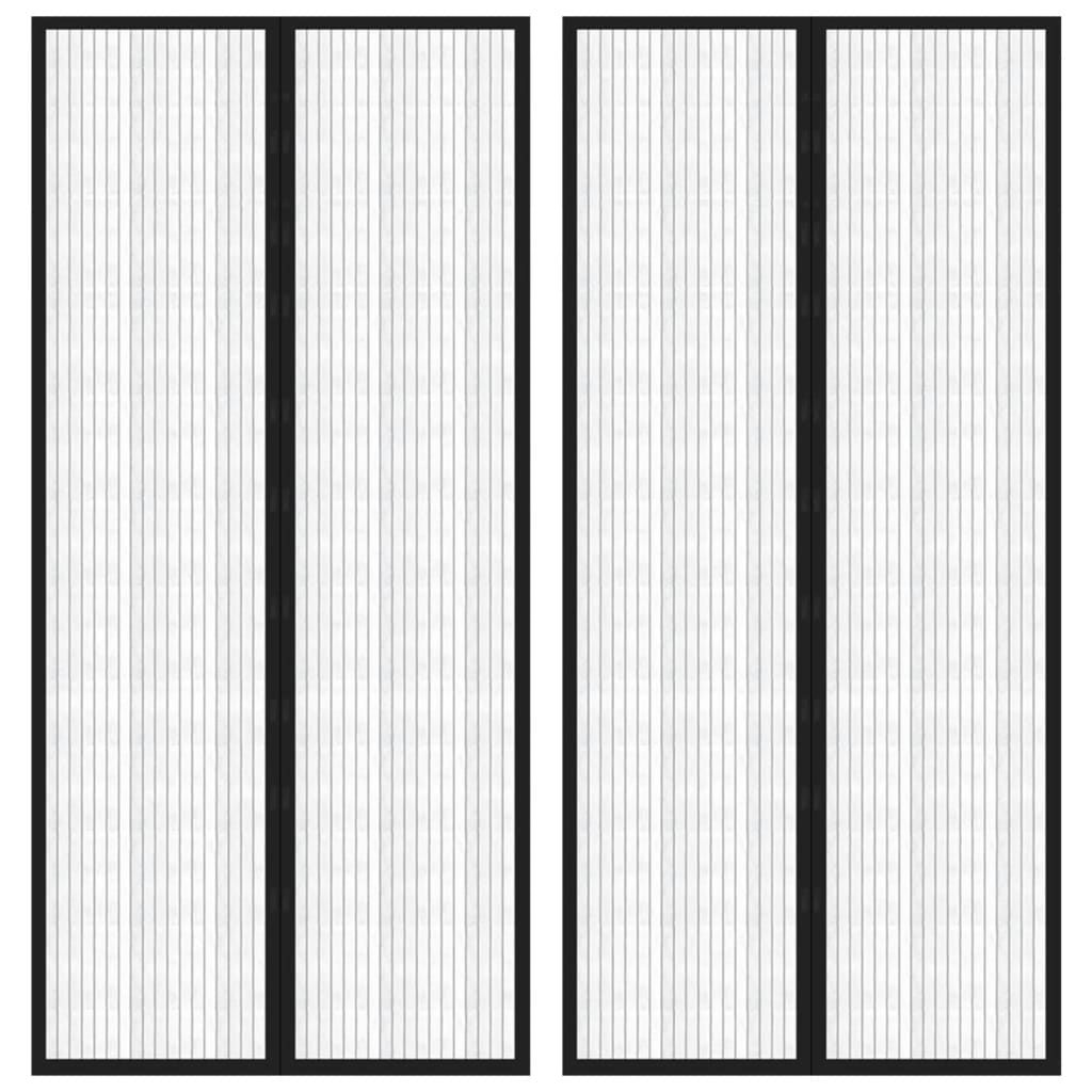 vidaXL Σίτα Πόρτας 2 Τεμαχίων Μαύρη 220 x 110 εκ. με Μαγνήτες