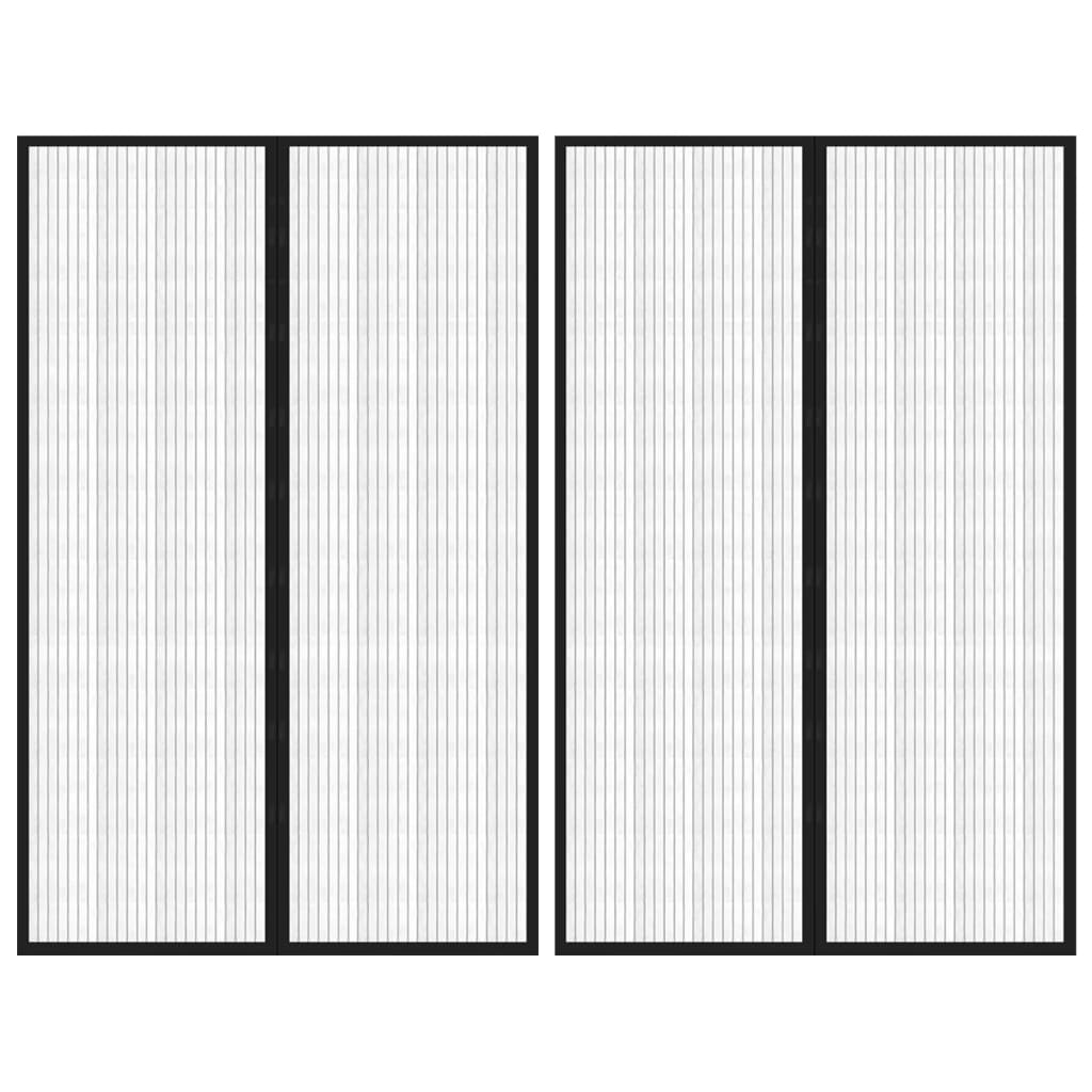 vidaXL Σίτα Πόρτας 2 Τεμαχίων Μαύρη 220 x 130 εκ. με Μαγνήτες