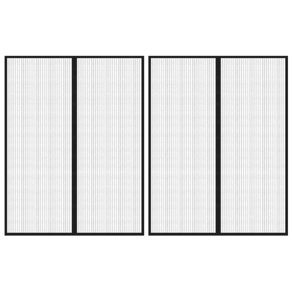 vidaXL Σίτα Πόρτας 2 Τεμαχίων Μαύρη 230 x 160 εκ. με Μαγνήτες