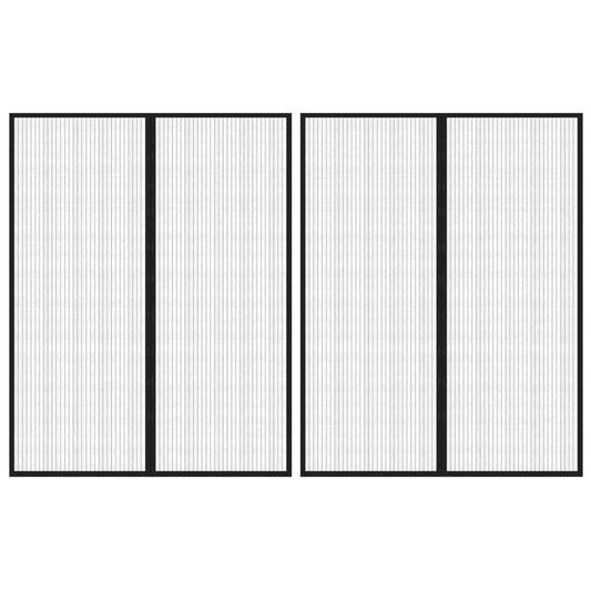 vidaXL Σίτα Πόρτας 2 Τεμαχίων Μαύρη 230 x 160 εκ. με Μαγνήτες