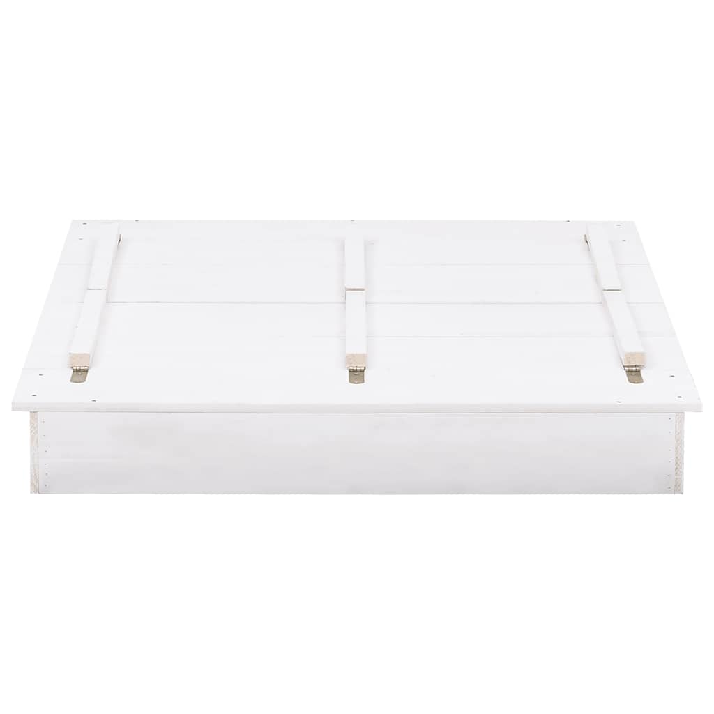 vidaXL Αμμοδόχος Λευκή 95 x 90 x 15 εκ. από Ξύλο Ελάτης