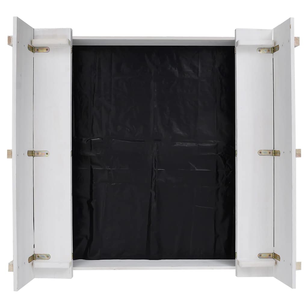 vidaXL Αμμοδόχος Λευκή 95 x 90 x 15 εκ. από Ξύλο Ελάτης