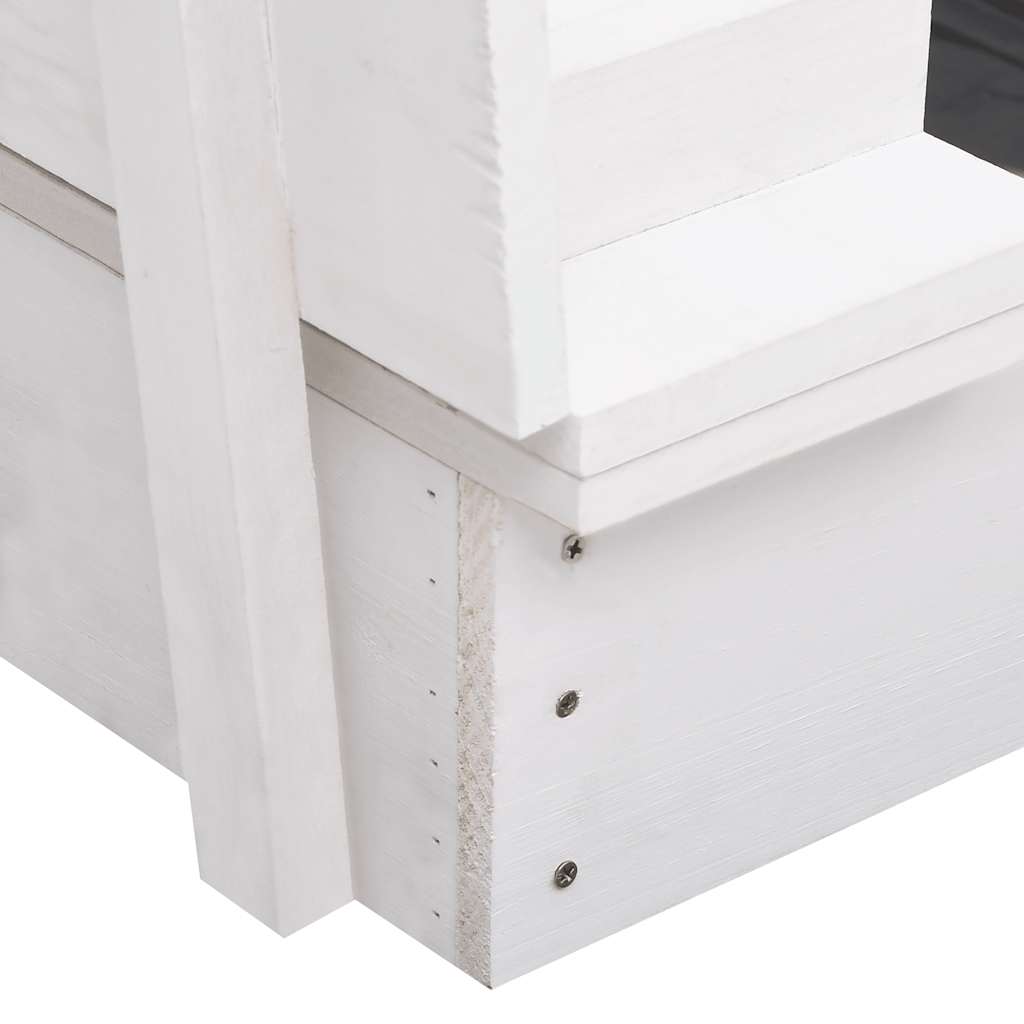 vidaXL Αμμοδόχος Λευκή 95 x 90 x 15 εκ. από Ξύλο Ελάτης