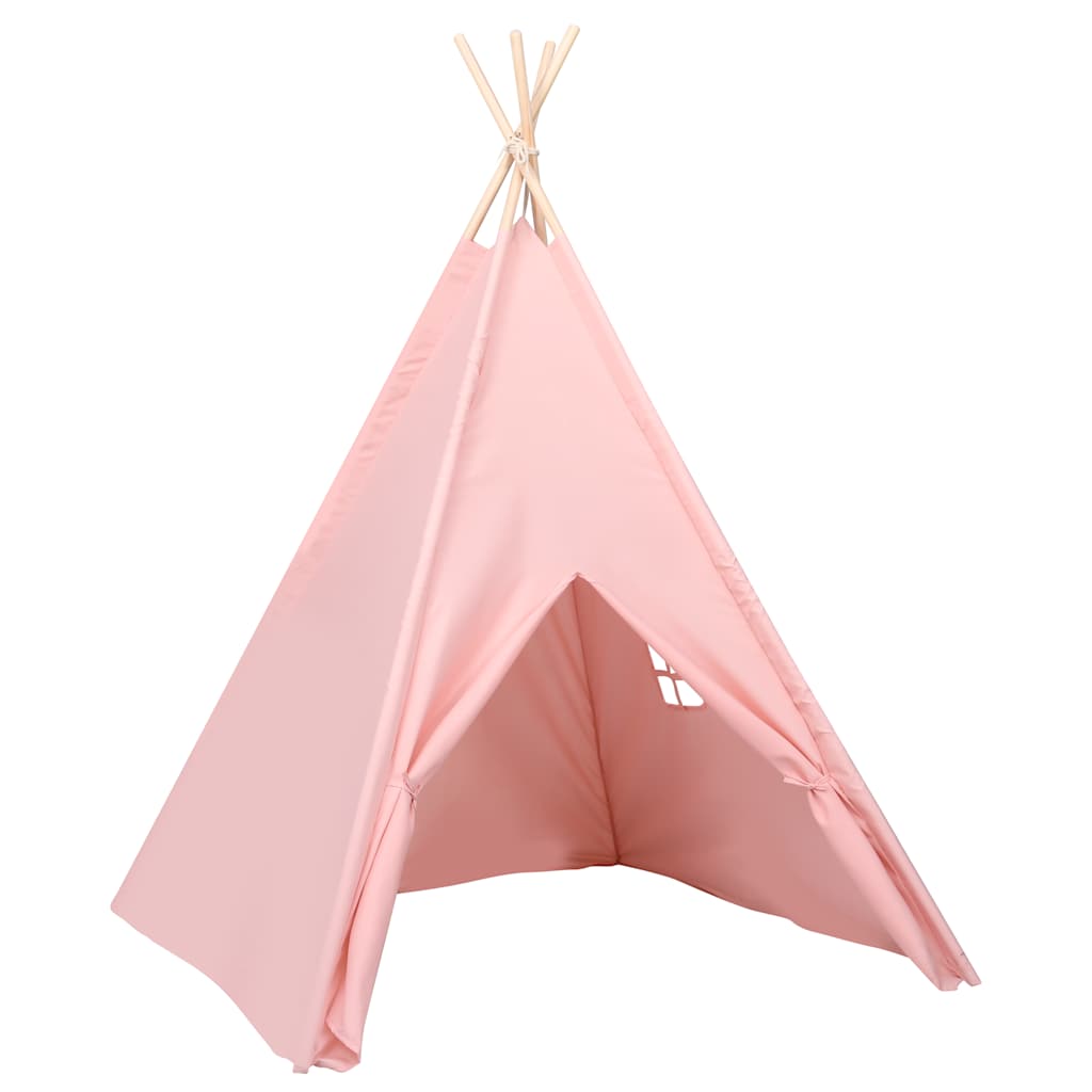 vidaXL Σκηνή Teepee Παιδική Ροζ 120x120x150 εκ. Peach Skin με Σάκο