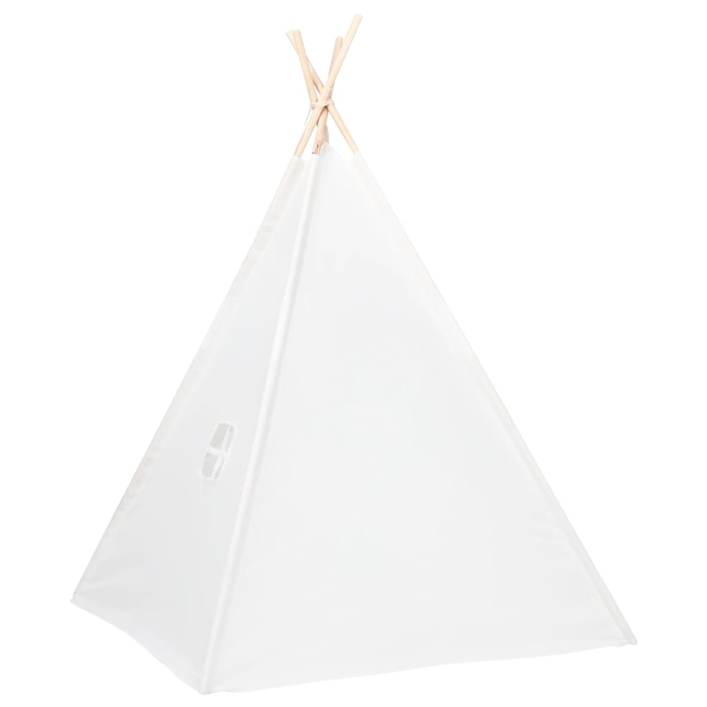 vidaXL Σκηνή Teepee Παιδική Λευκή 120x120x150 εκ. Peach Skin με Σάκο