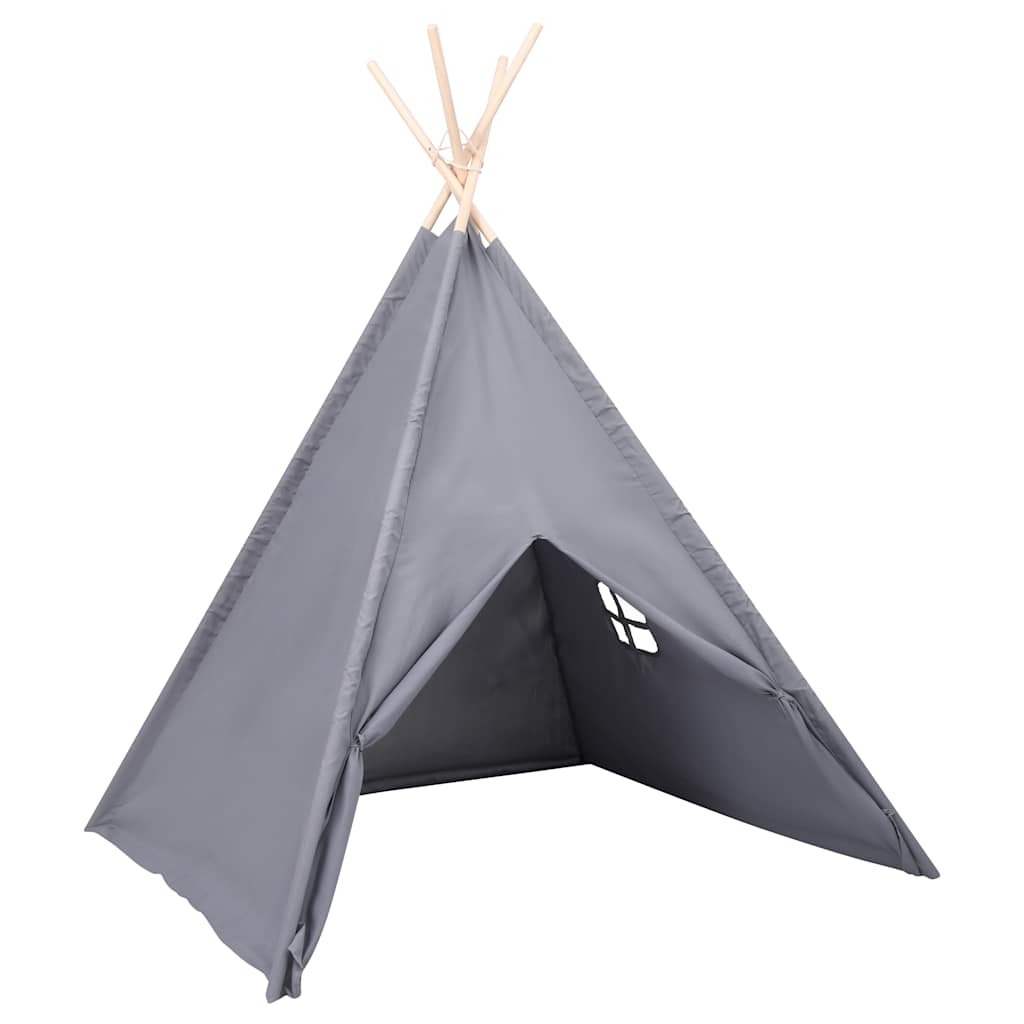 vidaXL Σκηνή Teepee Παιδική Γκρι 120x120x150 εκ. Peach Skin με Σάκο