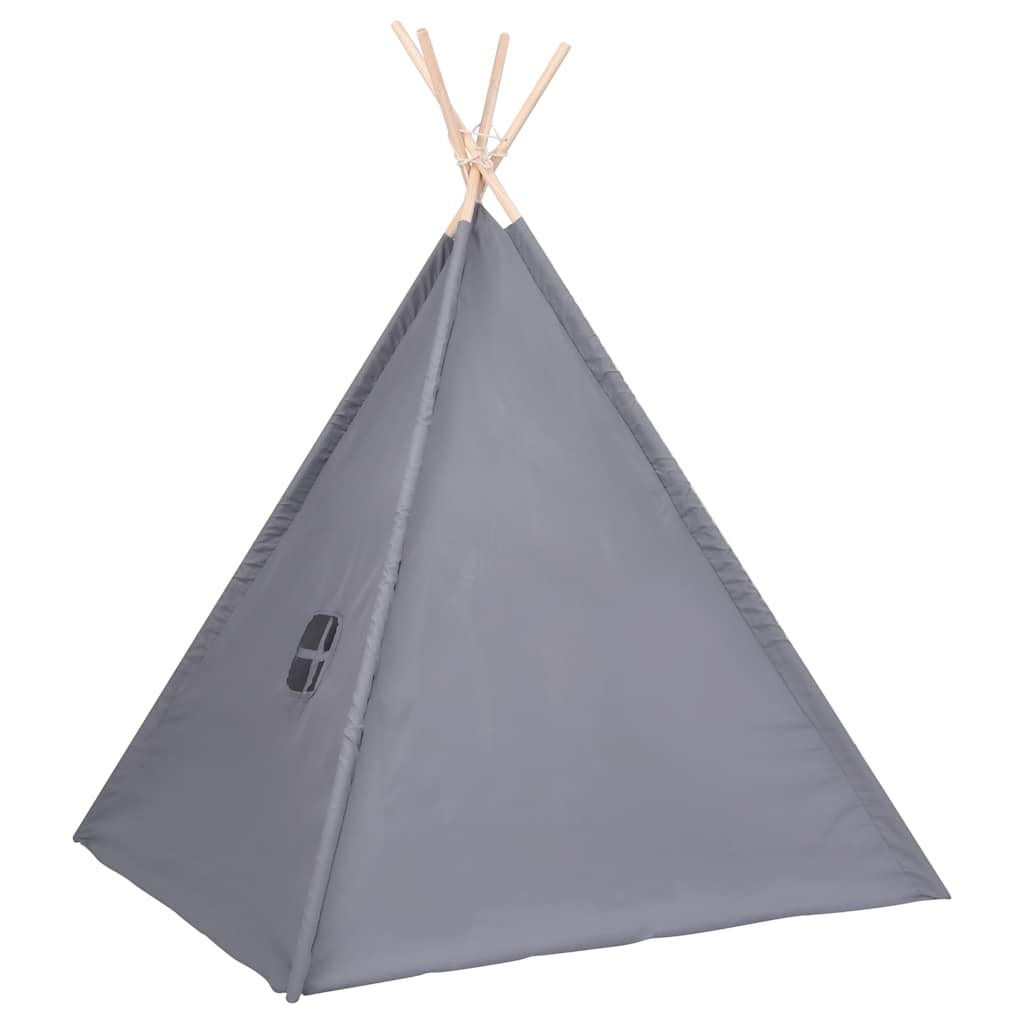 vidaXL Σκηνή Teepee Παιδική Γκρι 120x120x150 εκ. Peach Skin με Σάκο