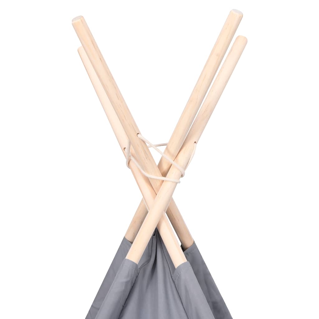 vidaXL Σκηνή Teepee Παιδική Γκρι 120x120x150 εκ. Peach Skin με Σάκο