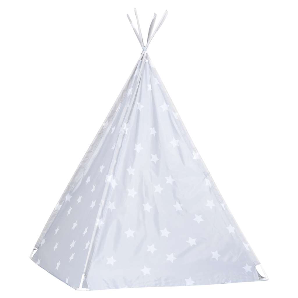 vidaXL Σκηνή Teepee Παιδική Γκρι 115x115x160 εκ. Πολυεστερική με Σάκο