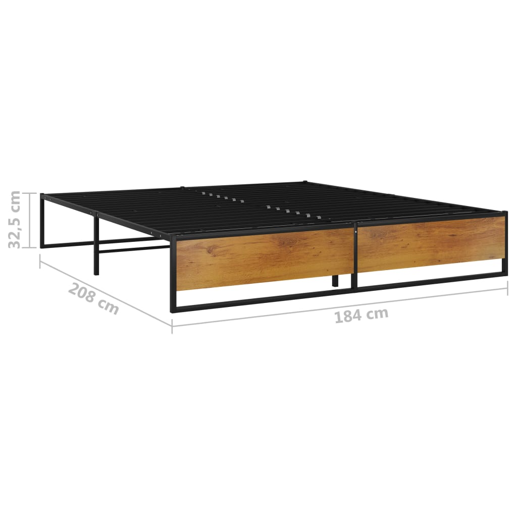 vidaXL Πλαίσιο Κρεβατιού Μαύρο 180 x 200 εκ. Μεταλλικό
