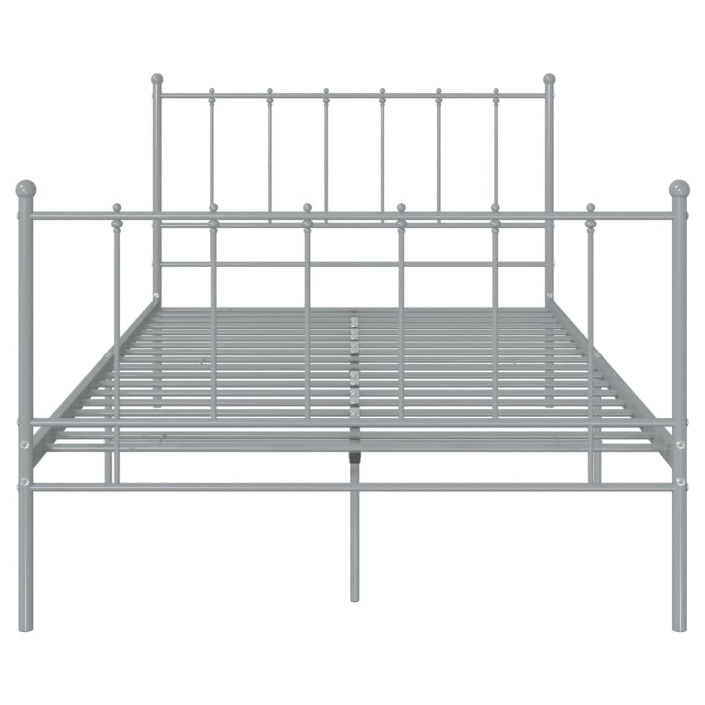 vidaXL Πλαίσιο Κρεβατιού Γκρι 120 x 200 εκ. Μεταλλικό