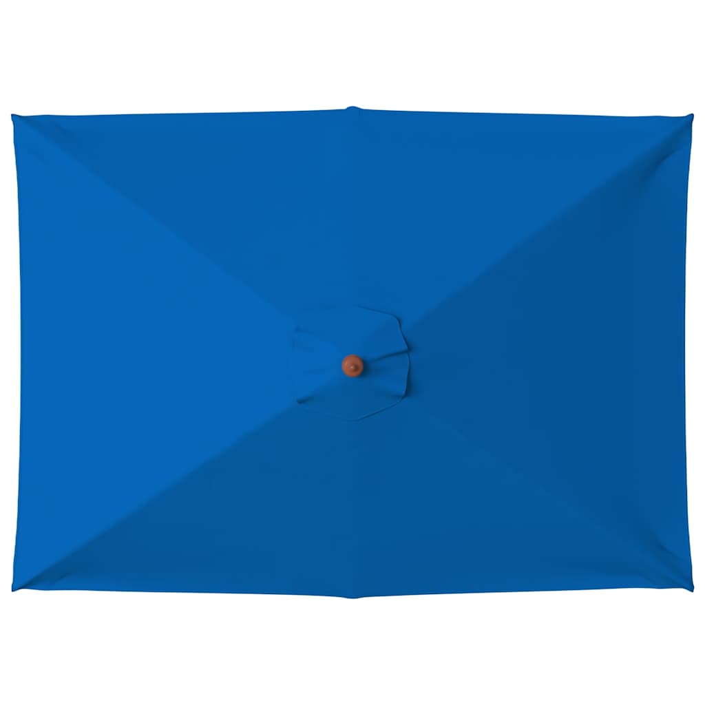 vidaXL Ομπρέλα Κήπου με Ξύλινο Ιστό Μπλε 150 x 200 εκ.