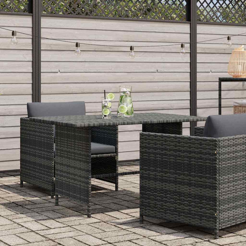 vidaXL Τραπεζαρία Κήπου Γκρι 110 x 70 x 65 εκ. από Συνθετικό Ρατάν