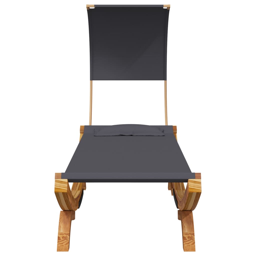 vidaXL Ξαπλώστρα ΕξΧώρου Κρεμ 100x200x126εκ Μασίφ Λυγισμένο Ξύλο Τέντα