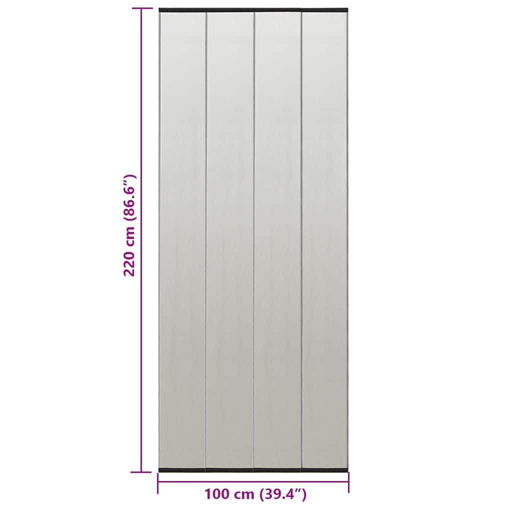 vidaXL Σήτα Πόρτας Κουρτίνα Μαύρη 100x220 εκ. από Πολυεστέρα