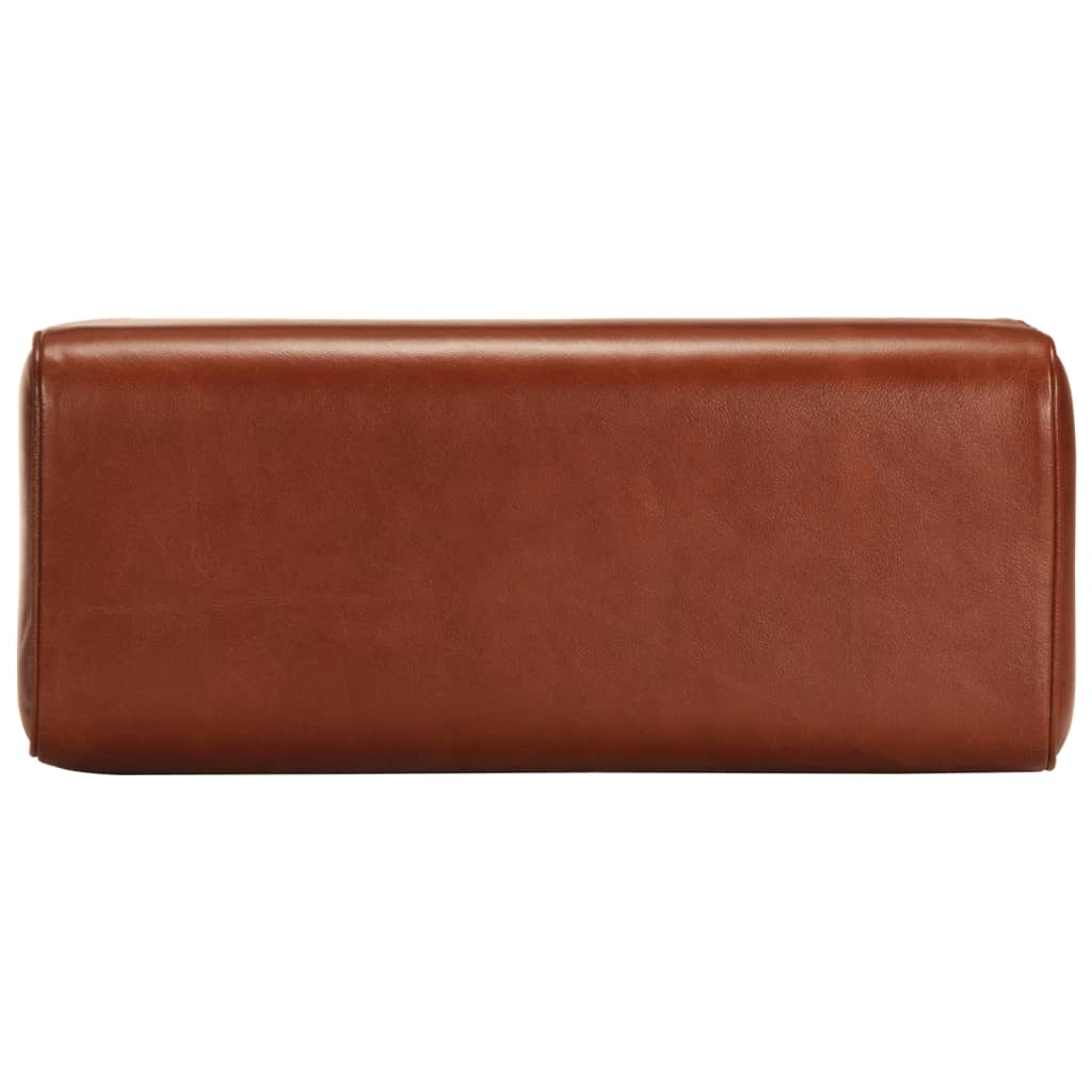 vidaXL Πάγκος Γυμναστικής Bok Καφέ 58 εκ. Γνήσιο Δέρμα & Ξύλο Μάνγκο